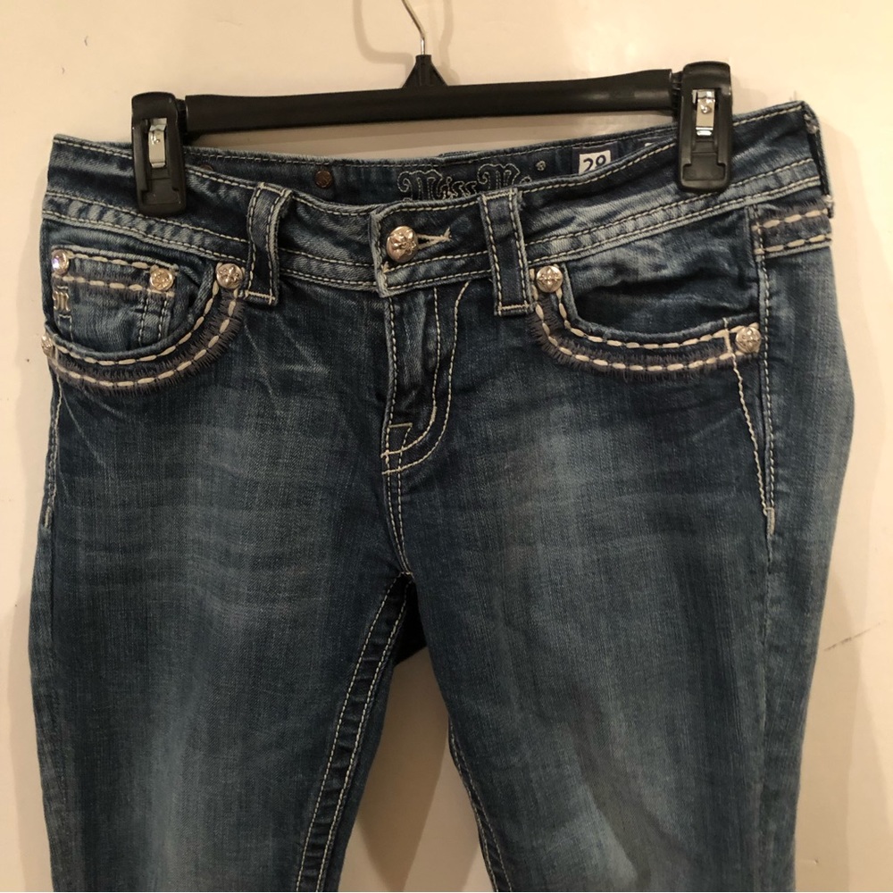 MISS ME Distressed Easy Capri JEANS 28 - Picture 5 of 16